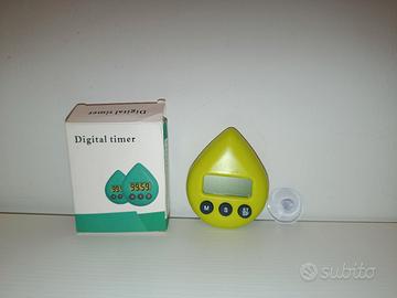 Timer digitale a forma di goccia verde brillante 