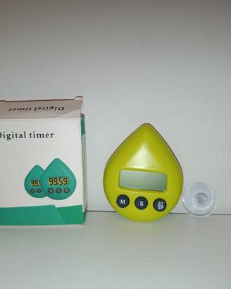 Timer digitale a forma di goccia verde brillante 