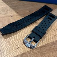 Squale Tropic 20 mm black rubber  fori larghi 