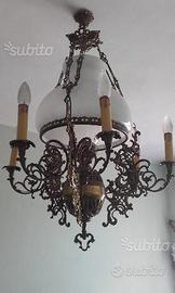 Lampadario ottone 7 luci