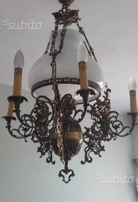 Lampadario ottone 7 luci