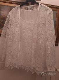  twinset bianco  in pizzo  macrame 