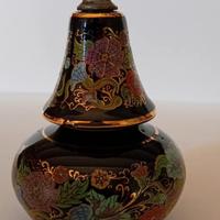 portaprofumo vintage in ceramica nera dipinto 