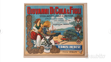 etichetta antica pasta di cola pubblicitaria nuova