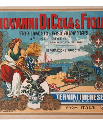 etichetta antica pasta di cola pubblicitaria nuova