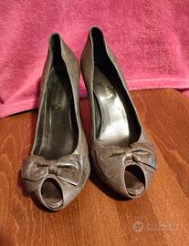 Scarpe con plateau da donna tortora tg. 38