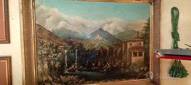 quadro olio su tela mis 83x62 con cornice coll