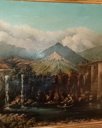 quadro olio su tela mis 83x62 con cornice coll