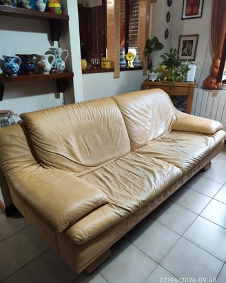Divano Natuzzi in pelle Beige