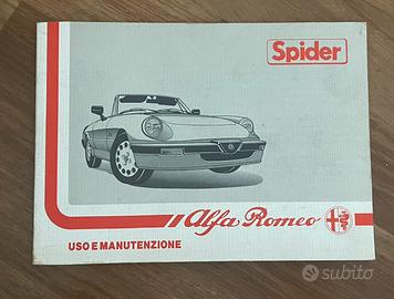 Libretto uso e manutenzione Spider 3 Alfa Romeo
