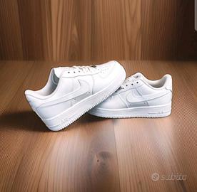 NIKE AIR FORCE 1 AF1 TOTAL WHITE BIANCO 