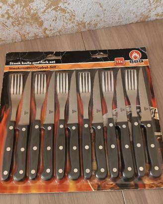 SET forchette e coltelli barbecue 12 PZ.