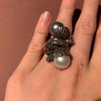 Anello argento con perle