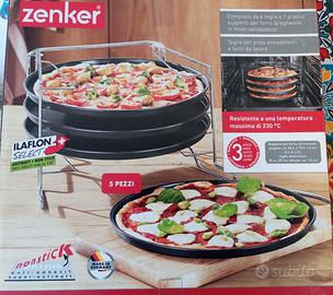 Kit 4 teglie pizza Zenker tonde 29 cm e supporto