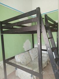 struttura letto a soppalco in legno ikea