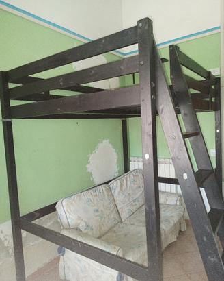 struttura letto a soppalco in legno ikea