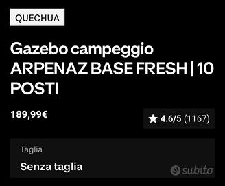 Vengo gazebo Decathlon 