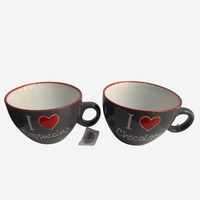 Coppia di tazze in ceramica grigio 450 ml