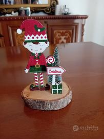 Decorazione natalizia in legno - Elfo  albero nata