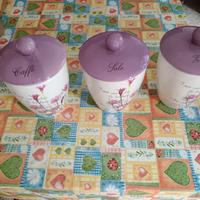Barattoli in ceramica per zucchero, caffè, sale