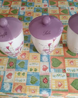Barattoli in ceramica per zucchero, caffè, sale