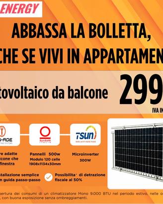 Kit Fotovoltaico da Balcone completo