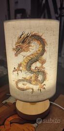 Lampada design Drago simbolo lucky base
Legno
 led