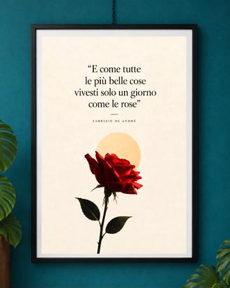 Poster "Fabrizio De Andrè" - Rose