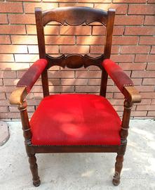 Antica Poltrona In Legno Vintage Retrò 