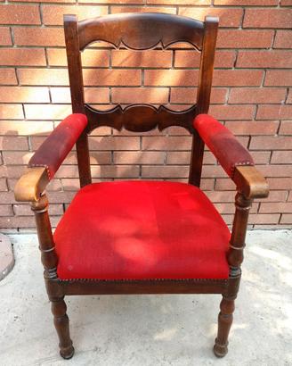Antica Poltrona In Legno Vintage Retrò 