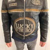GIACCA PELLE VINTAGE LUKY STRIKE x  ALPINESTAR