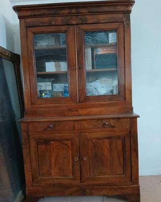 CREDENZA CON ALZATA  DELLA META' 800 IN NOCE