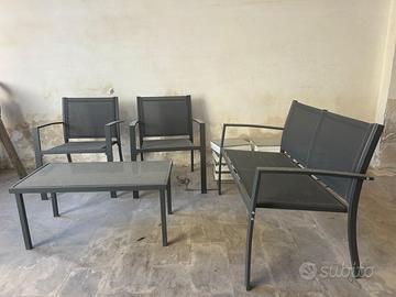 Set tavolo, 2 sedie e poltrona per balcone/terrazz