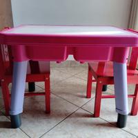 tavolo gioco bambini con due sedie