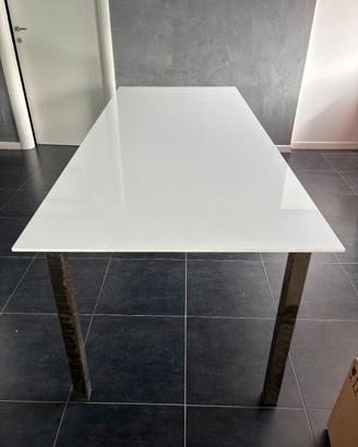 Tavolo riunioni ufficio design acciaio e piano