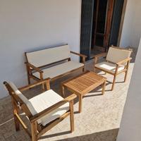 Salotto da Giardino in legno Acacia NUOVO