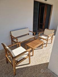 Salotto da Giardino in legno Acacia NUOVO