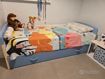 letto singolo + letto estraibile + materassi