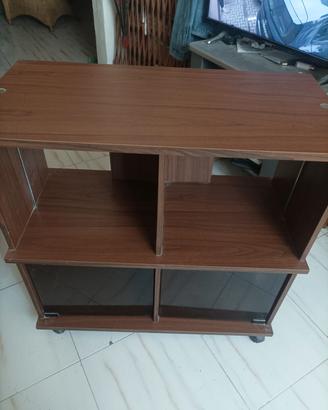 carrello grande con ruote porta TV con ante