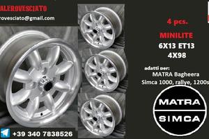 Cerchi minilite 6x 13 4x98 et13 matra simca