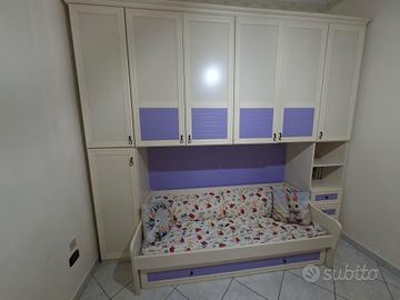 Cameretta bambini bianca e lilla