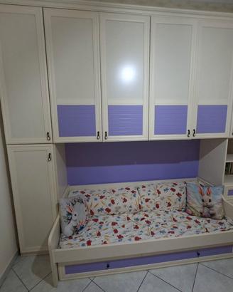 Cameretta bambini bianca e lilla