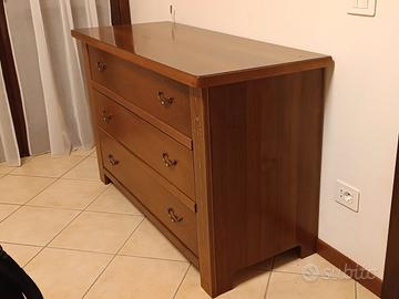 Elegante cassettiera classica colore noce