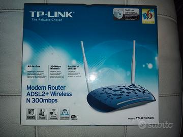TP-LINK TD-W8960N Modem Router WiFi N300 ADSL2+ Fu