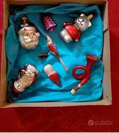 Scatola con 7 palline in vetro anni 60 addobbi di 