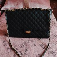 borsa nera trapuntata 