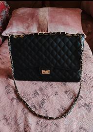 borsa nera trapuntata 