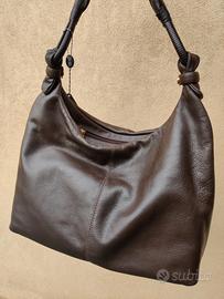 Borsa donna vera Pelle Tuscan's marrone tasche zip