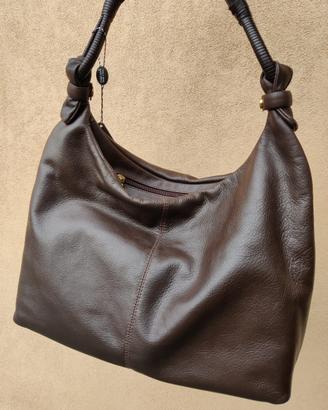 Borsa donna vera Pelle Tuscan's marrone tasche zip