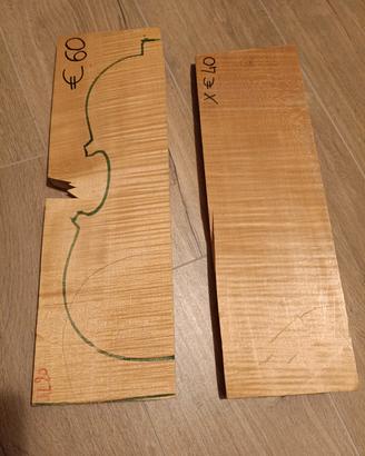 legno liuteria acero 2 fondi violino 